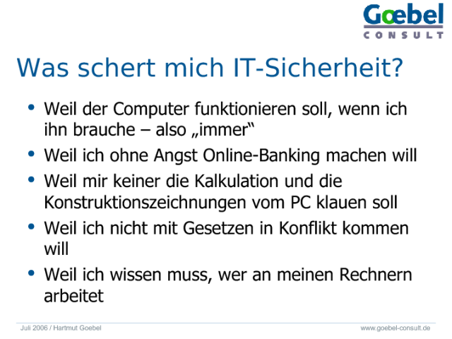 Eine Folie aus dem Vortrag. Sie zeigt stilisiert die Wege, die Daten von einem Laptop im Zug oder Flugzeug in die Firmenzrantrale nehmen.